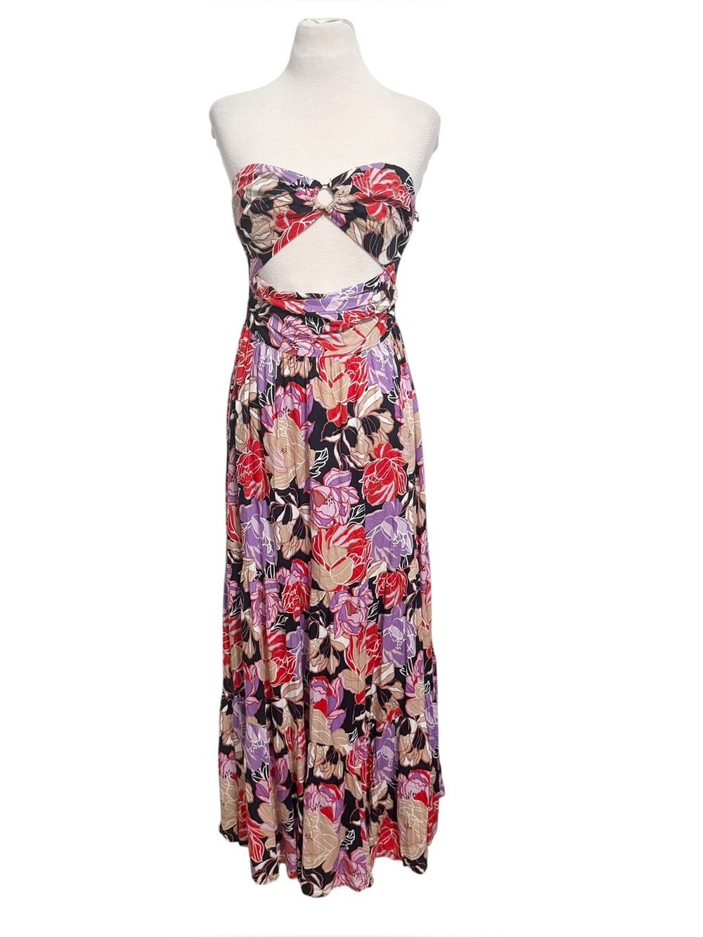Petal & Pup Floral Strapless Cutout Noosa Maxi Dress Large NWOT - Picture 6 of 15